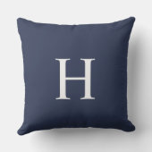Coussin Classique Moderne Monogramme Bleu Marine (Verso)