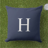 Coussin Classique Moderne Monogramme Bleu Marine (Herbe)