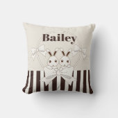 Coussin Classique Moderne Rayure Mignonne Fille Jumelles L (Recto)