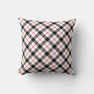 Coussin Classique Plaid Rouge Noir Blanc Vacances Jeu Orei