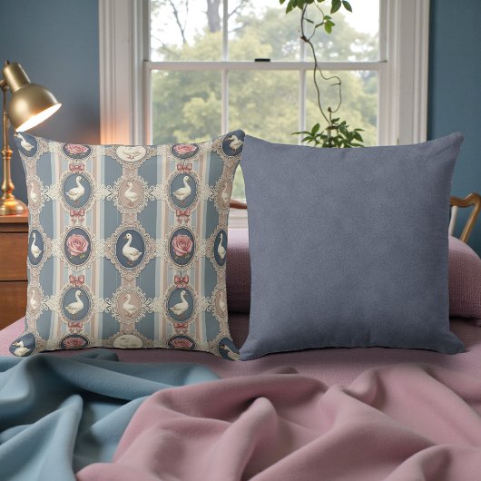 Coussin Classique Shabby Chic Oies Oie Double Face