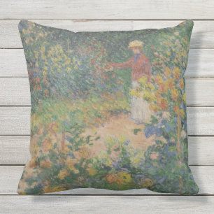 Coussin Claude Monet 1895 Vintage dans le jardin