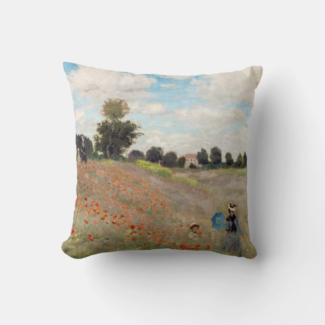 Coussin Claude Monet - Champ de coquelicots (Recto)
