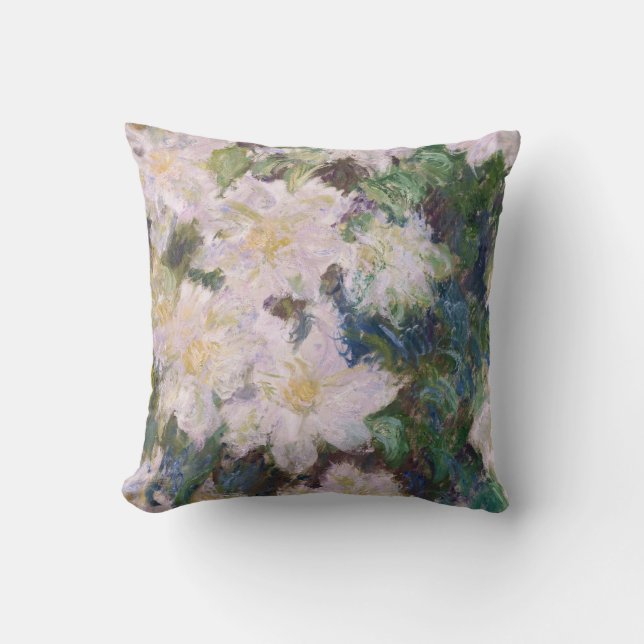 Coussin Claude Monet - Clématites blanches (Recto)
