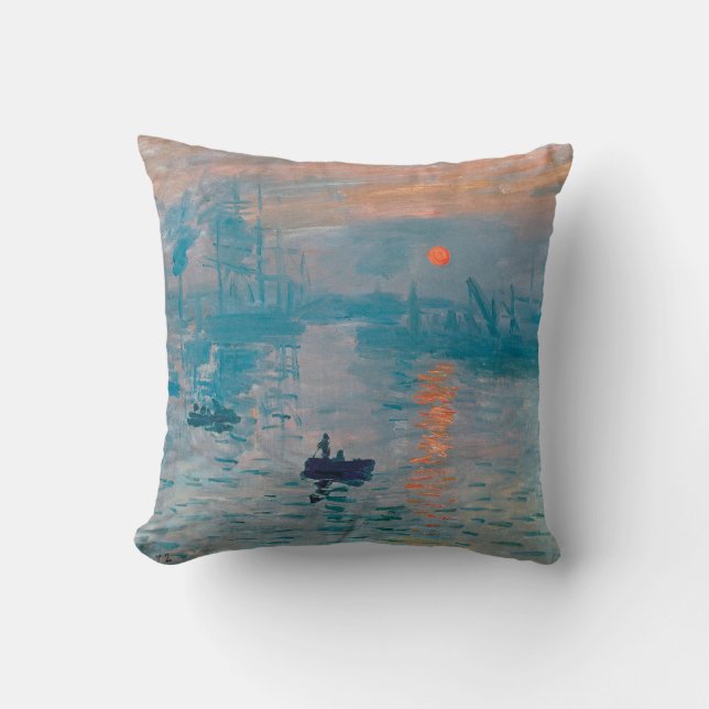 Coussin Claude Monet Impression Soleil Levant Français (Recto)