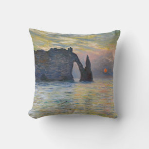 Coussin Claude Monet - La Falaise, Etretat, Coucher de sol