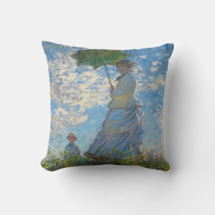 Coussin Claude Monet - La Promenade, Femme à l'ombrelle