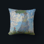 Coussin Claude Monet - La Promenade, Femme avec un Parasol<br><div class="desc">La Promenade,  Femme avec un Parasol / Madame Monet et son fils / La Promenade / La Femme a l'ombrelle - Claude Monet,  1875</div>