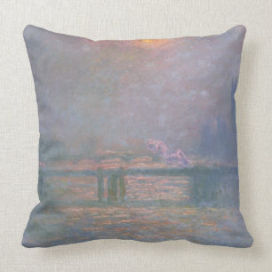 Coussin Claude Monet la Tamise avec la croix de Charing