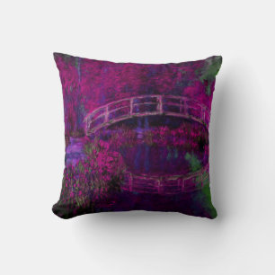 Coussin Claude Monet Le pont Japanes violet
