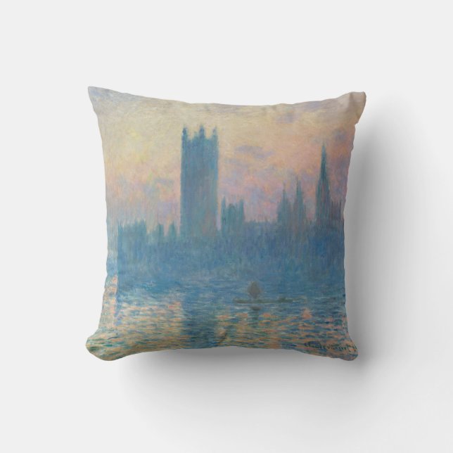 Coussin Claude Monet Les maisons du Parlement Coucher de s (Recto)