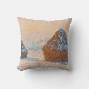 Coussin Claude Monet - Meules, Effet de Neige, Le Matin