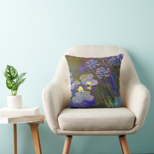 Coussin Claude Monet Nymphéas Agapanthes