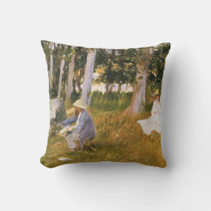 Coussin Claude Monet peignant, Bordure d'un bois par Sarge
