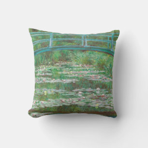 Coussin Claude Monet pont de football japonais. Impression