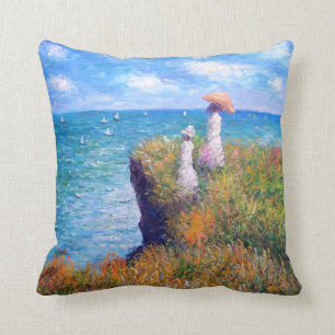 Coussin Claude Monet : Promenade de falaise chez Pourville
