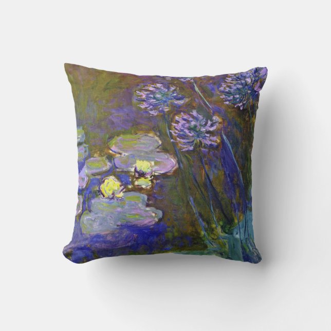 Coussin Claude Monet Water Lilies Agapanthus (Recto)