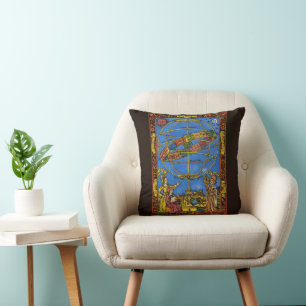 Coussin Claude Ptolémée Astronome, Céleste Vintage