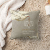 Coussin Clé de mon coeur Dove Swirl Flourish Gris Collage (Couverture)