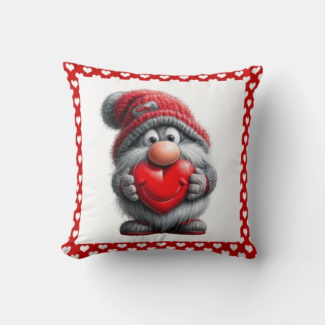 Coussin "Clé de mon cœur" Gnome Fantaisiste (Recto)