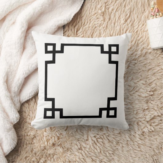 Coussin Clé grecque blanche et noire (Couverture)