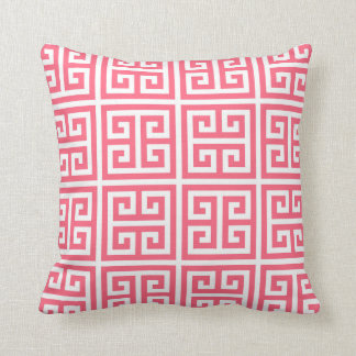 Coussin Clé grecque rose-clair