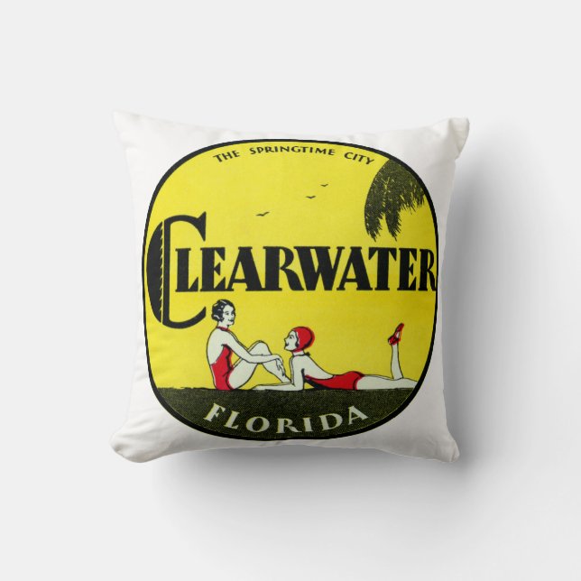 Coussin Clearwater 1925 la Floride (Recto)