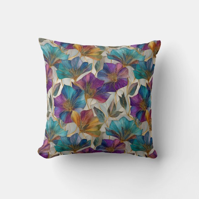 Coussin Clematis violet Art Nouveau (Recto)