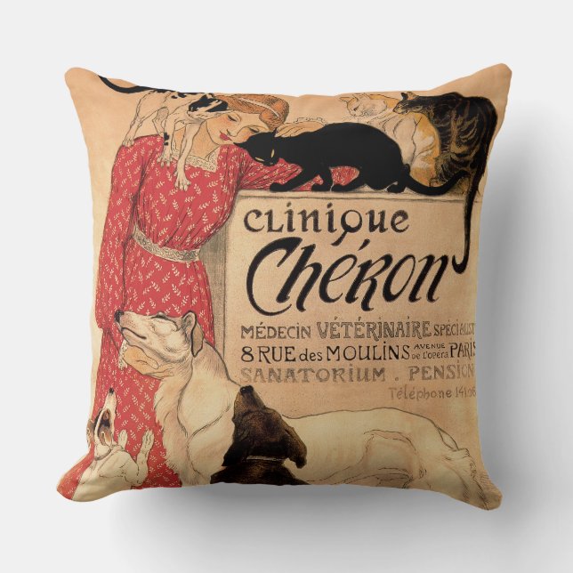 Coussin Clinique Chéron Vintage de Steinlen (Recto)