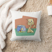 Coussin Clipart de chat et de poisson (Couverture)