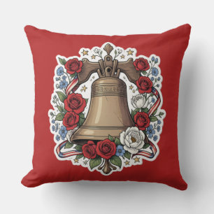 Coussin Cloche de la Liberté Florale Liberté