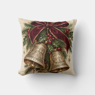 Coussin Cloche de Noël élégante, style cloches des Fêtes v