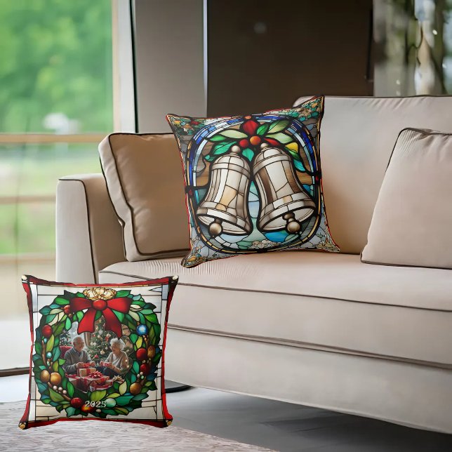 Coussin Clochettes d'Argent Faux Vitrail (Créateur téléchargé)