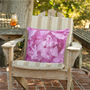 Coussin Closeup de pivoines roses