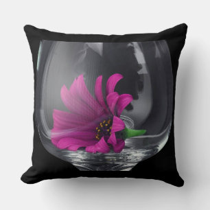 Coussin Closeuse Rose De La Marguerite Dans Un Verre De Vi