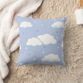 Coussin Cloud Bleu Doux Et Étoiles Motif (Couverture)
