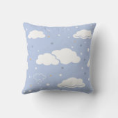 Coussin Cloud Bleu Doux Et Étoiles Motif (Verso)