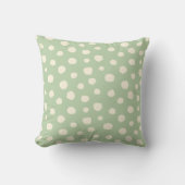 Coussin Clouds Bi-plane Art Déco - pois vert crème. (Recto)