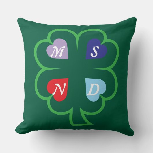 Coussin Clover avec les coeurs (Recto)