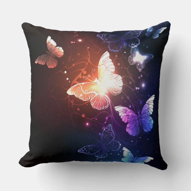 Coussin Clowing Night Butterflies (Recto)