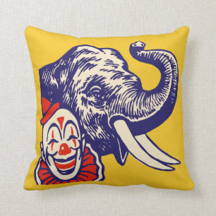 Coussin Clown et éléphant de cirque effrayants pas du to