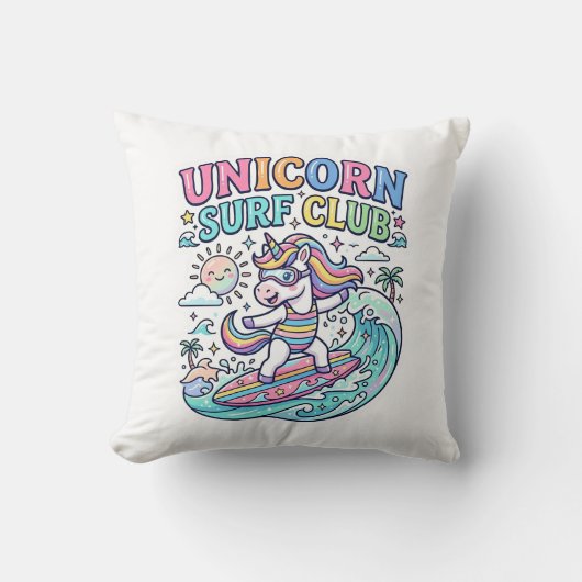 Coussin Club de surf Licorne (Recto)