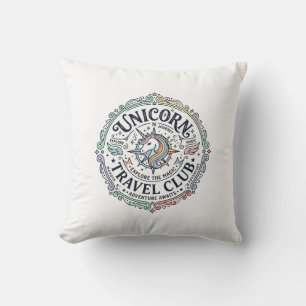 Coussin Club de voyage Licorne Création originale Zazzle_1