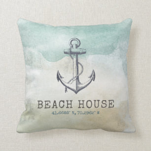Coussin Coastal Beach House Coordonnées de la famille naut