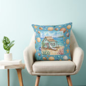 Coussin Coastal Beach Mug & Pillow - Seashells Starfish Co (Chaise)