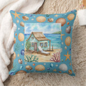 Coussin Coastal Beach Mug & Pillow - Seashells Starfish Co (Couverture)