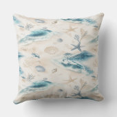 Coussin Coastal Beach Seashells Pillow (Verso)