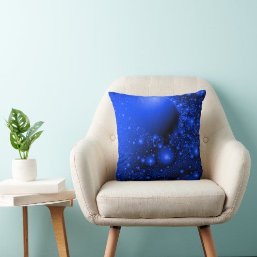 Coussin Cobalt Blue Universe Fractal Art (Chaise)