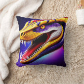 Coussin Cobra rouge vif violet blanc et jaune écailles (Couverture)