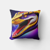 Coussin Cobra rouge vif violet blanc et jaune écailles (Recto)